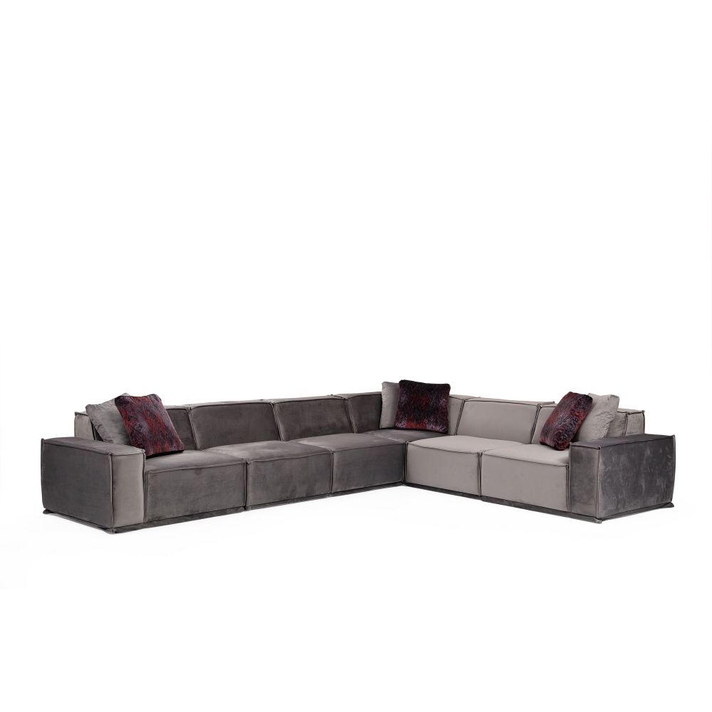Lego Corner 2 (L1-O1-O1-C-O1-1R) Sivi Kutni Sofa slika 3