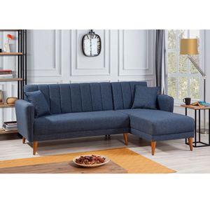 Atelier Del Sofa Aqua Köşe Desni - Tamno Plavi Ugao Sofa-Krevet