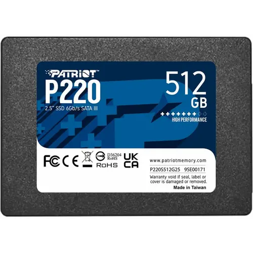 SSD 2.5 SATA3 512GB Patriot P220 550MBs/500MBs P220S512G25 slika 3