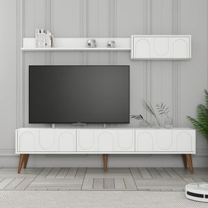 TV komoda Lyon 2 - bijela, orah bijeli