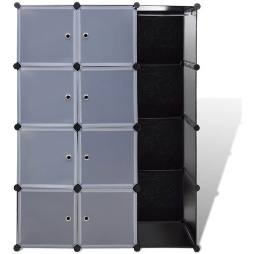 240497 Modular Cabinet with 9 Compartments 37x115x150 cm Black and White slika 26