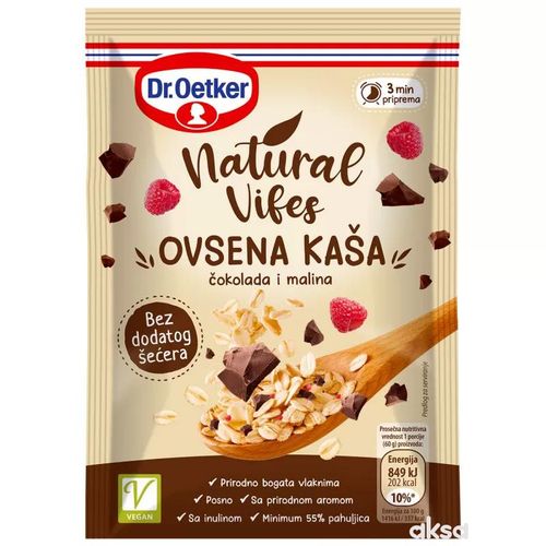 Dr.Oetker Natural Vibes Ovsena kaša čokolada malina 60g slika 1