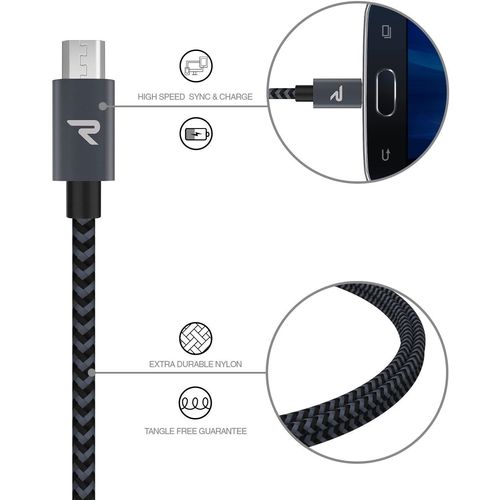 RAMPOW Micro USB premium kabel QC 3.0 2.4A - 2 m slika 2