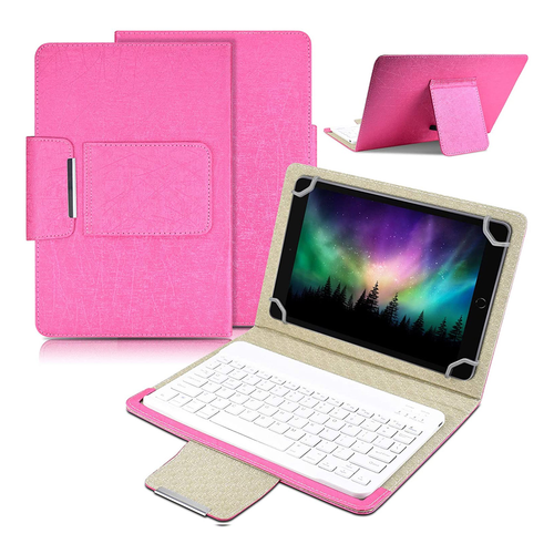 Torbica sa Bluetooth Tastaturom Leather za Tablet 10 Univerzalna pink slika 1