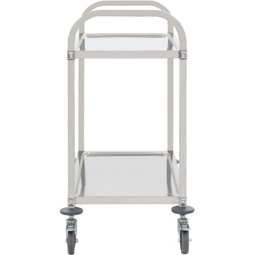 Kuhinjska kolica s 2 razine od nehrđajućeg čelika 96,5x55x90 cm slika 3