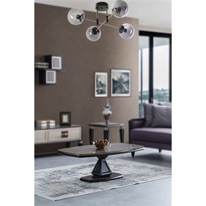 Dolunay 4 Lü Siyah Füme Camlı Avize BlackFume Chandelier