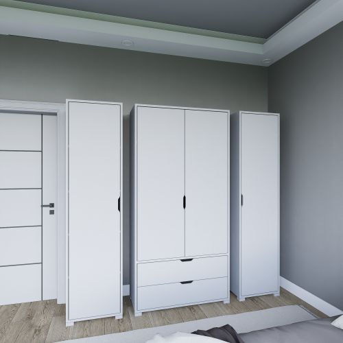 Duru 1600-023 Matte White Wardrobe slika 7