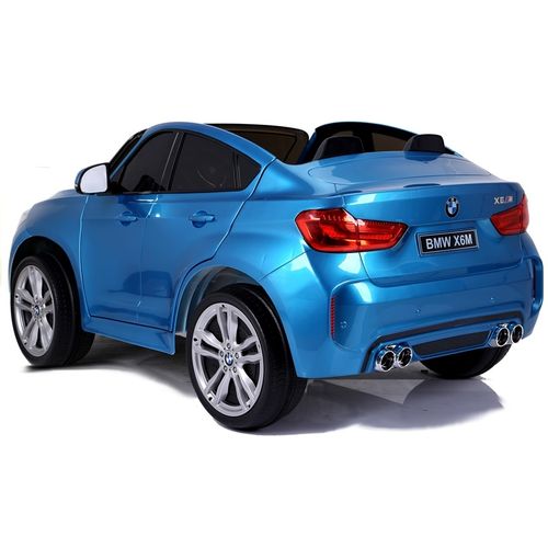Licencirani BMW X6 M plavi lakirani - dvosjed - auto na akumulator slika 8
