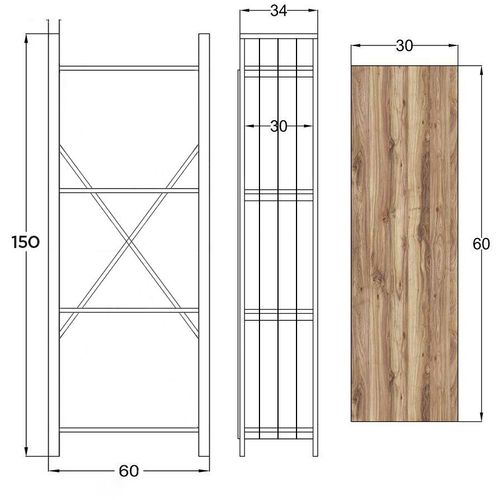 Woody Fashion Polica za knjige, GGMBTLKTP001 slika 4