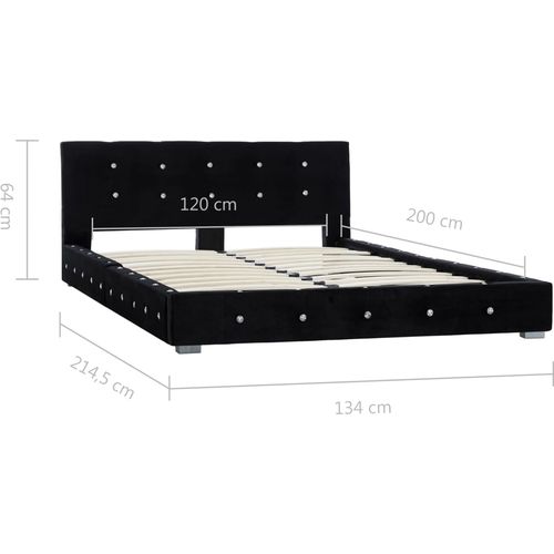 Okvir za krevet crni baršunasti 120 x 200 cm slika 29