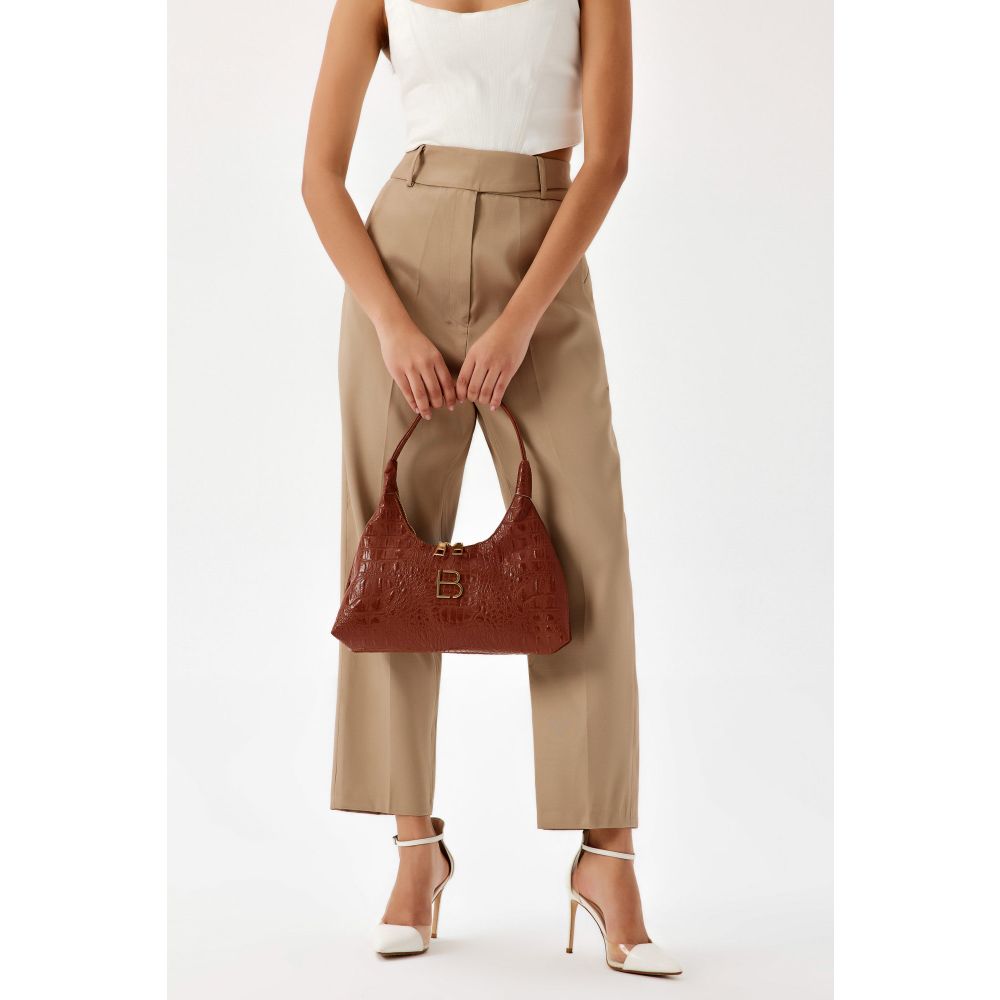 Ženska Torba preko Ramena 505 - Croco Tan slika 7