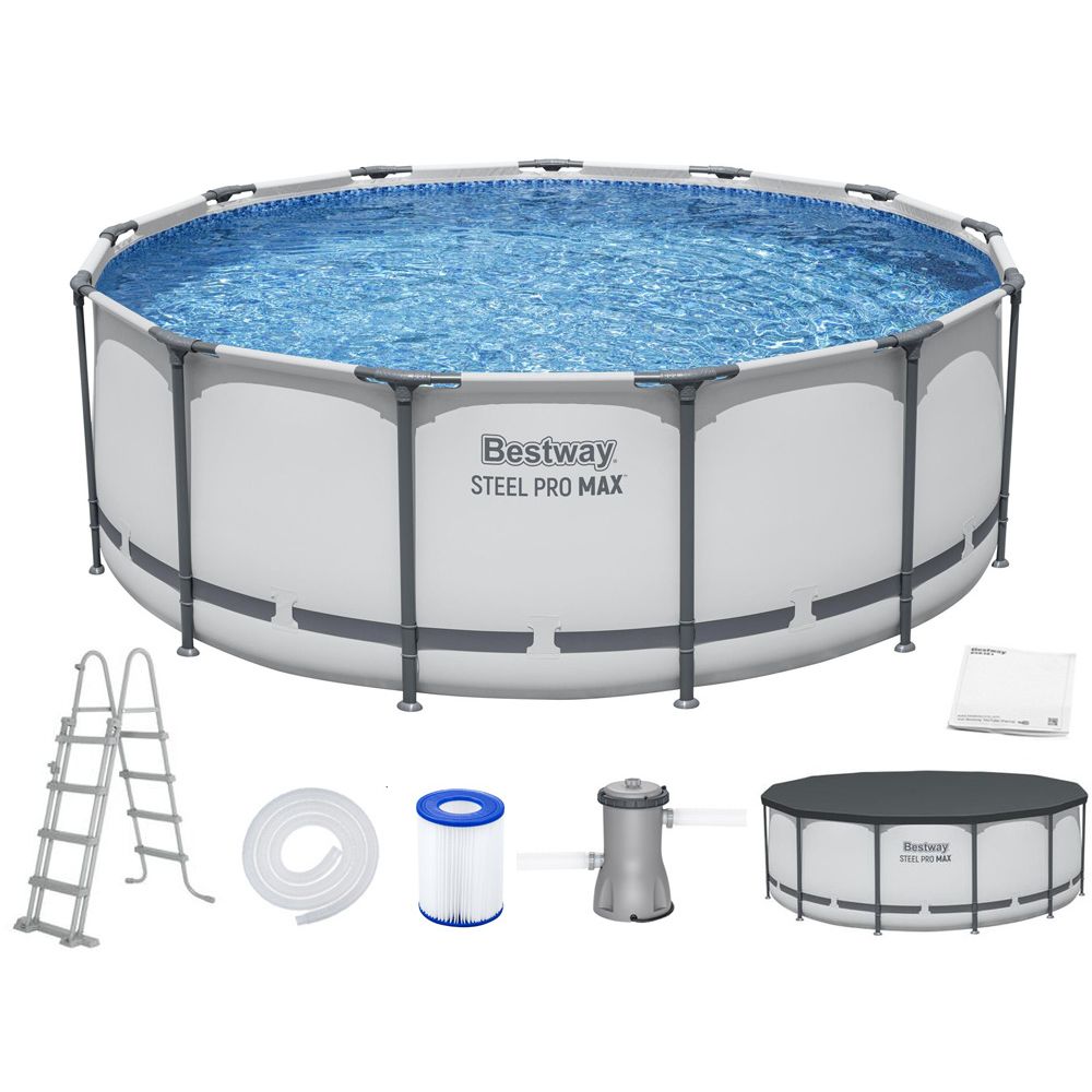 Bestway bazen s okvirom 396x122cm 7u1 pokrov s pumpnim ljestvama 5618W slika 2