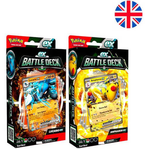 English Pokemon Battle Deck Ampharos &#38; Lucario Ex assorted Trading card game slika 2