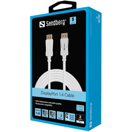 Sandberg DisplayPort 1.4 kabel, 8k @ 60Hz, 2m slika 2