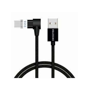 SWISSTEN kabel Arcade USB/USB-C, magnetski, platneni, 1.2m, 3A, crni