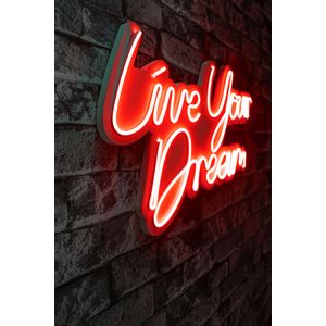 Wallity Ukrasna plastična LED rasvjeta, Live Your Dream - Red