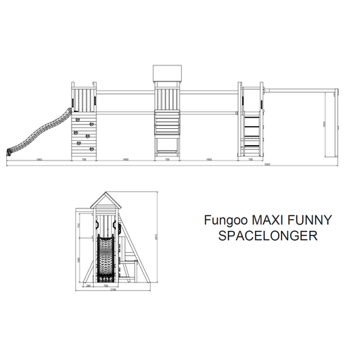 Fungoo set SPACE LONGER - drveno dječje igralište slika 7