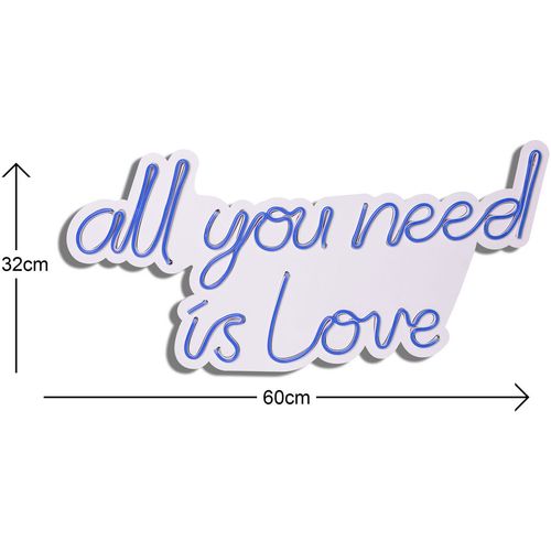 Wallity Ukrasna plastična LED rasvjeta, All You Need is Love - Blue slika 5