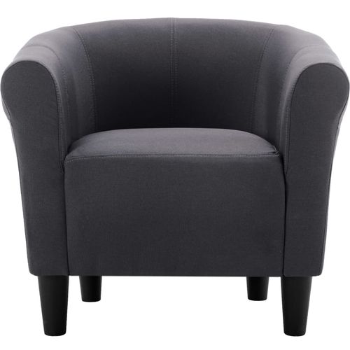 2-dijelni set fotelje i taburea od tkanine crni slika 12