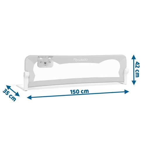 Nukido zaštitna ogradica za krevet 150 x 42 x 35 cm siva slika 6