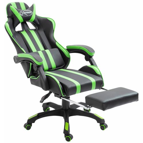 Igraća stolica od umjetne kože s osloncem za noge zelena slika 20