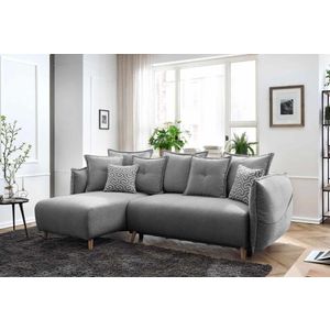 Ugaona Sofa Puffy - boja: siva