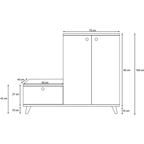 Esra - L1308 Oak
White Hall Stand slika 5