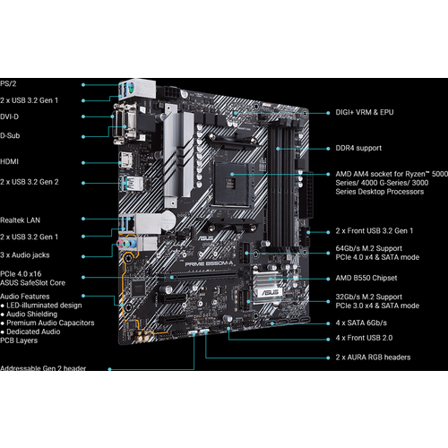 Matična ploča ASUS PRIME B550M-A CSM  AM4 slika 4