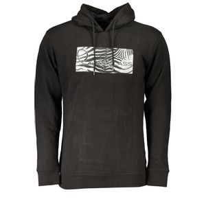 CAVALLI CLASS MEN'S BLACK ZIP-OUT SWEATSHIRT