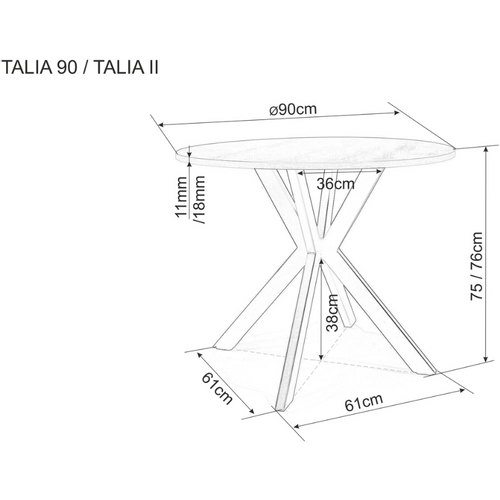 Stol TALIA II - MDF + melamin slika 3