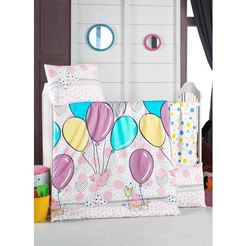 Colourful Cotton Komplet posteljine za bebe od ranforcea Balloons slika 1
