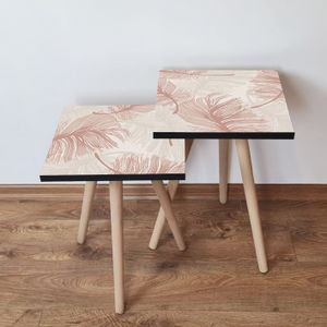 Nesting stolovi 2Shp188 - (2 komada) - boje: bež, ružičasta