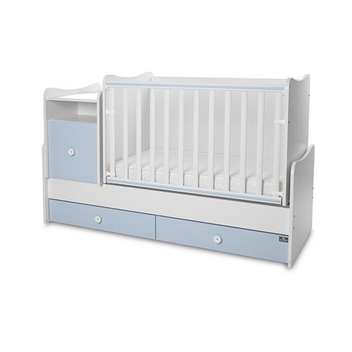 LORELLI TREND PLUS Modularni krevetić 4in1 s Mehanizmom Ljuljanja White/Baby Blue slika 1