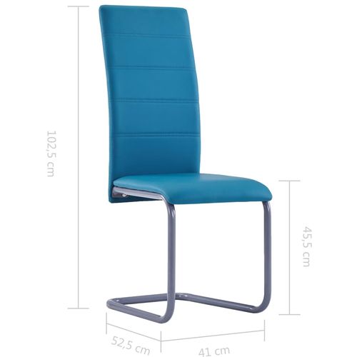 Konzolne blagovaonske stolice od umjetne kože 4 kom plave slika 16