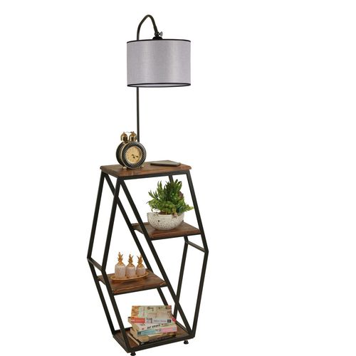 Sembol Ceviz Lambader Silindir Açık Hasır Gri Abajurlu Light Grey Floor Lamp slika 2