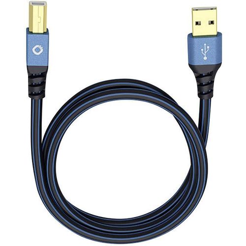 USB 2.0  [1x muški konektor USB 2.0 tipa a - 1x muški konektor USB 2.0 tipa b] 5.00 m plava boja pozlaćeni kontakti Oehlbach USB Plus B slika 3