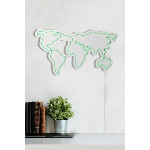 Wallity Zidna dekoracije svijetleća WORLDzeleni, World Map - Green slika 14