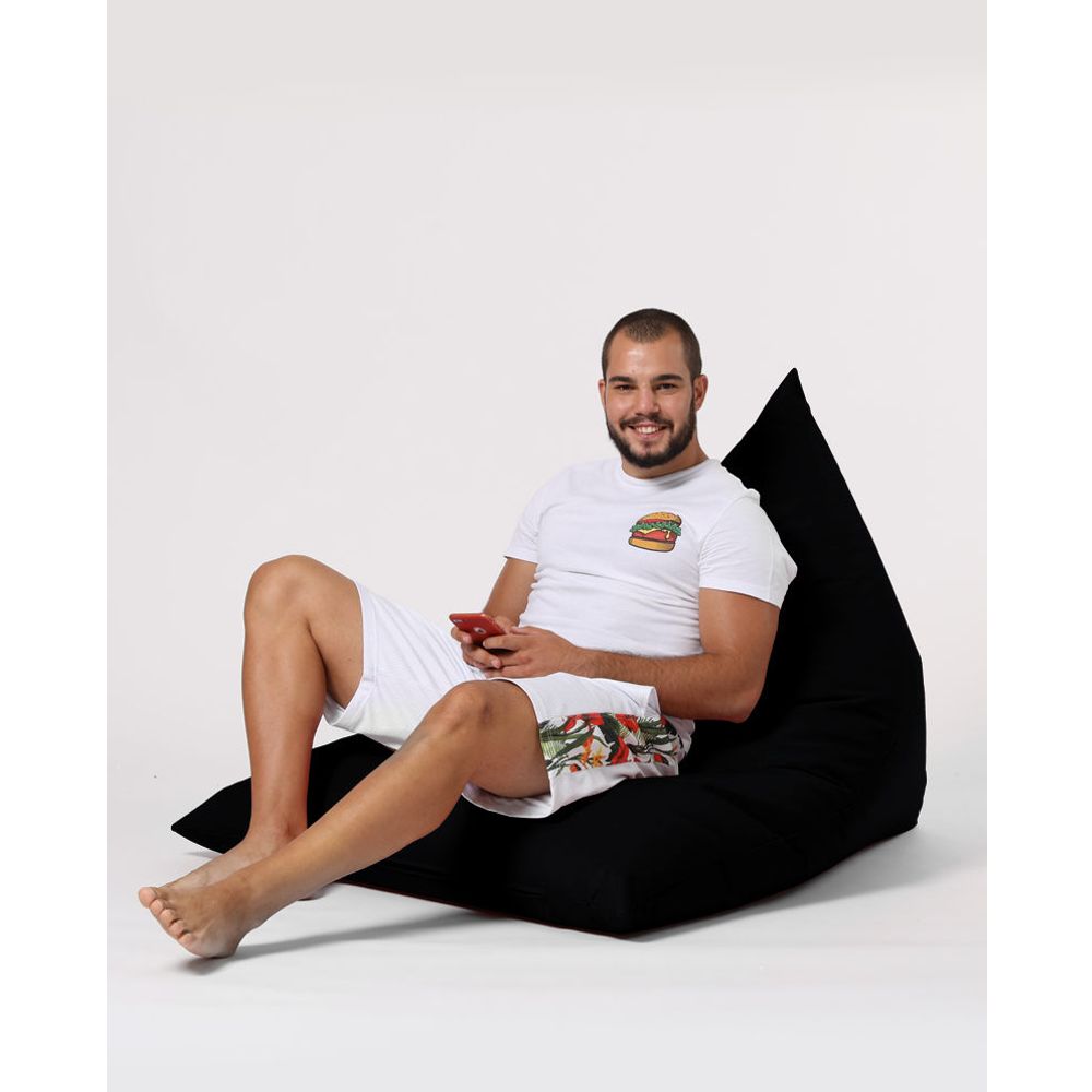 Piramidalni Veliki Pouf Ležaljka - Crni Vrt Bean Bag slika 13