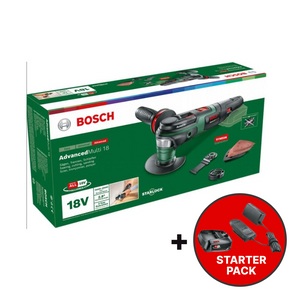 Bosch AdvancedMulti 18 solo alat - višenamjenski alat - Li-ion akumulator 18V/2,5Ah  + Starter Set 18V Alliance – baterija PBA 18V 2,5 Ah + punjač AL 18V-20 W