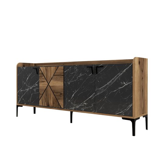 Woody Fashion Konzola, Venedik - Walnut, Black Marble slika 6