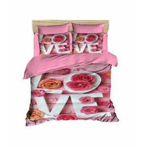 Set Posteljine 197 Pink White za Jedan Krevet