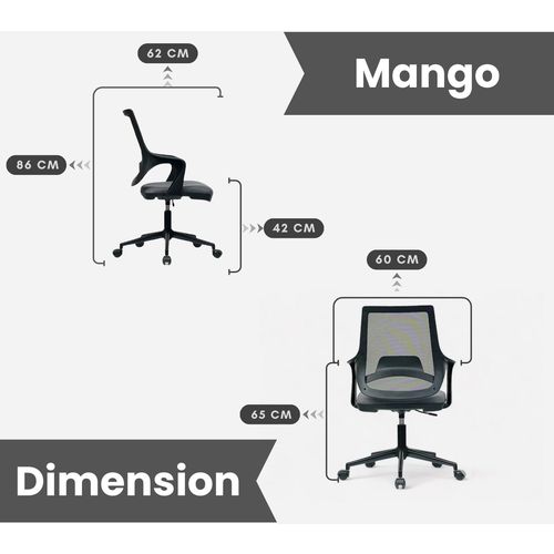 Mango - Anthracite Anthracite Office Chair slika 5