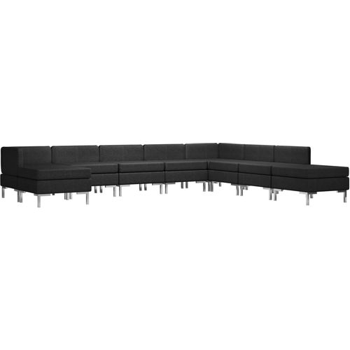 9-dijelni set sofa od tkanine crni slika 2