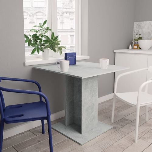 Blagovaonski stol siva boja betona 80 x 80 x 75 cm od iverice slika 1