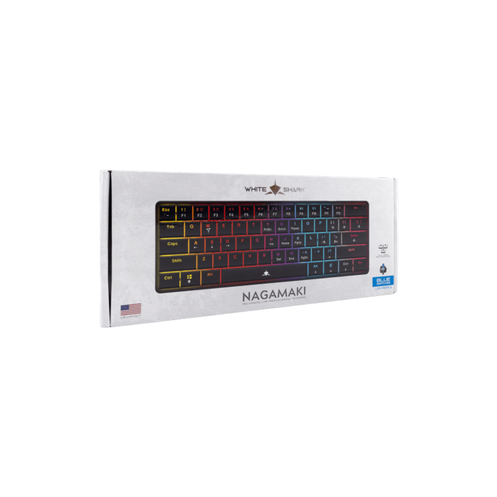 WHITE SHARK Tastatura GK-006121 NAGAMAKI / Crna, mehanička, US-Plavi prekidači slika 8