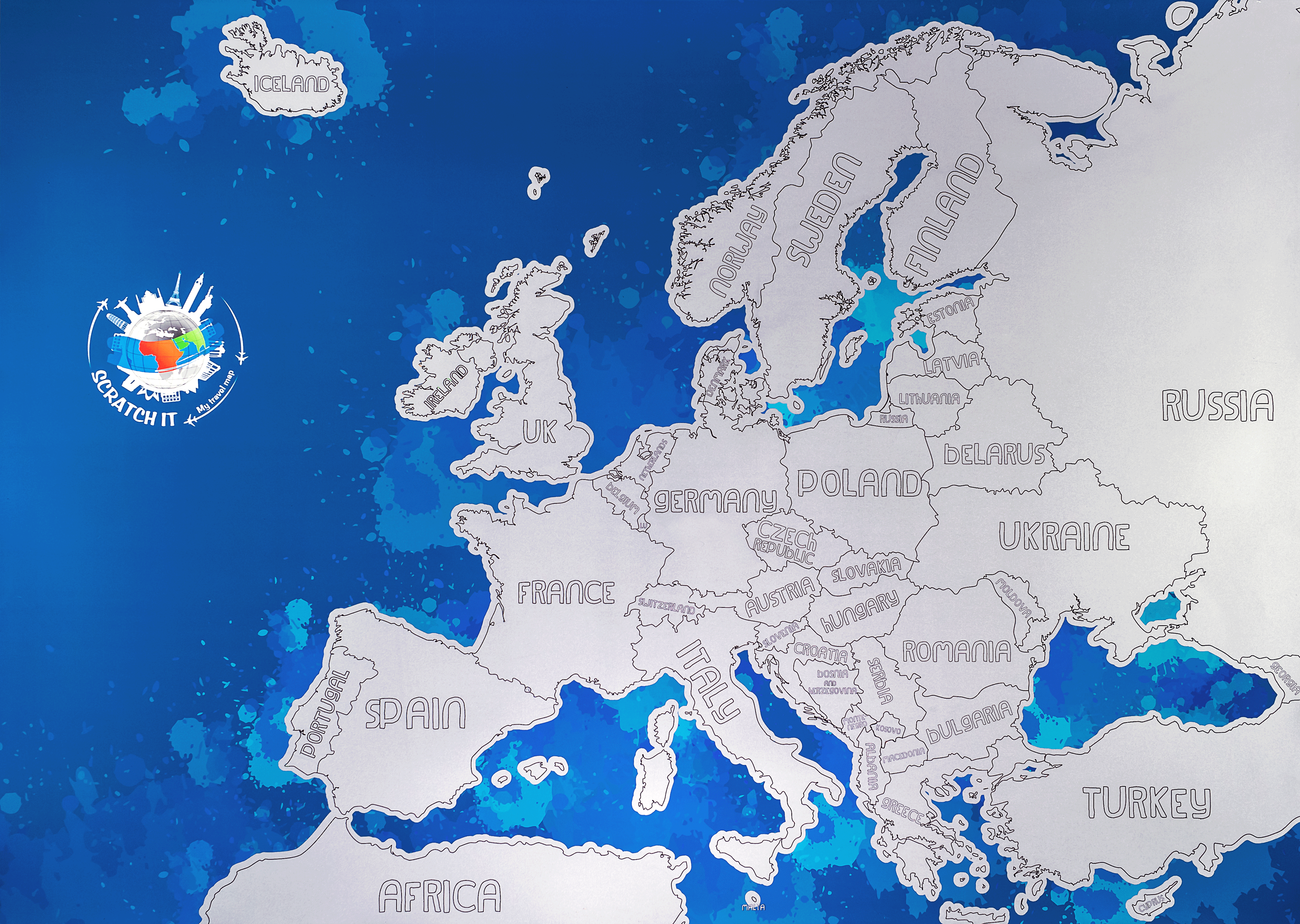 MY TRAVEL MAP Karta Europe scratch My Travel Map slika 2