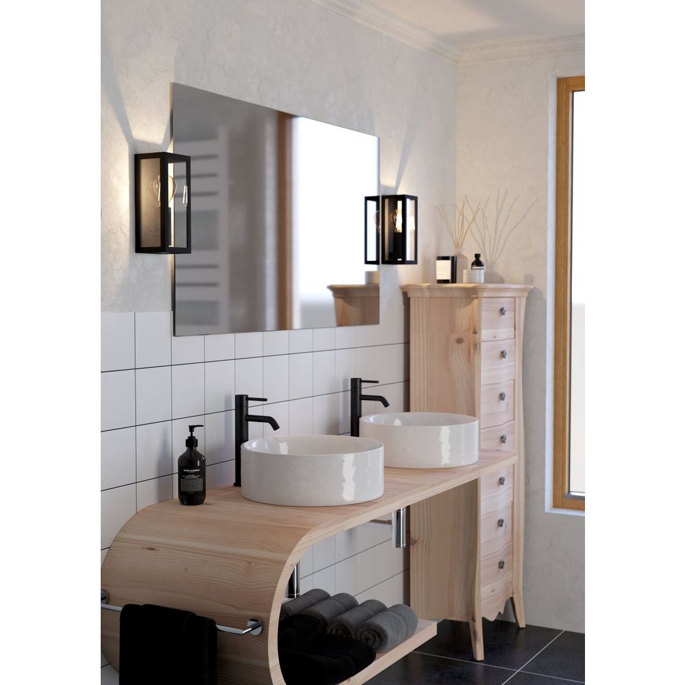Eglo Amezola Zidna/Stropna Lampa, E27, IP44, Crna/Čelik/Staklo slika 2