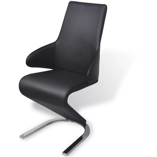 Blagovaonske stolice od umjetne kože 6 kom crne slika 10