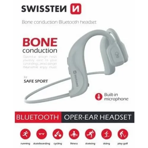 Swissten Bluetooth slušalice Bone bela slika 2