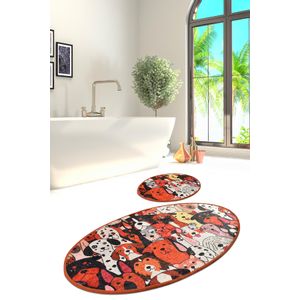 Dogs Multicolor Bathmat Set (2 Pieces)